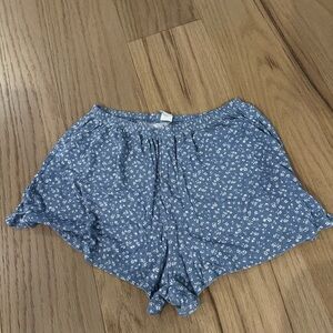 Gilly Hicks High Waist Blue Floral Pajama Shorts